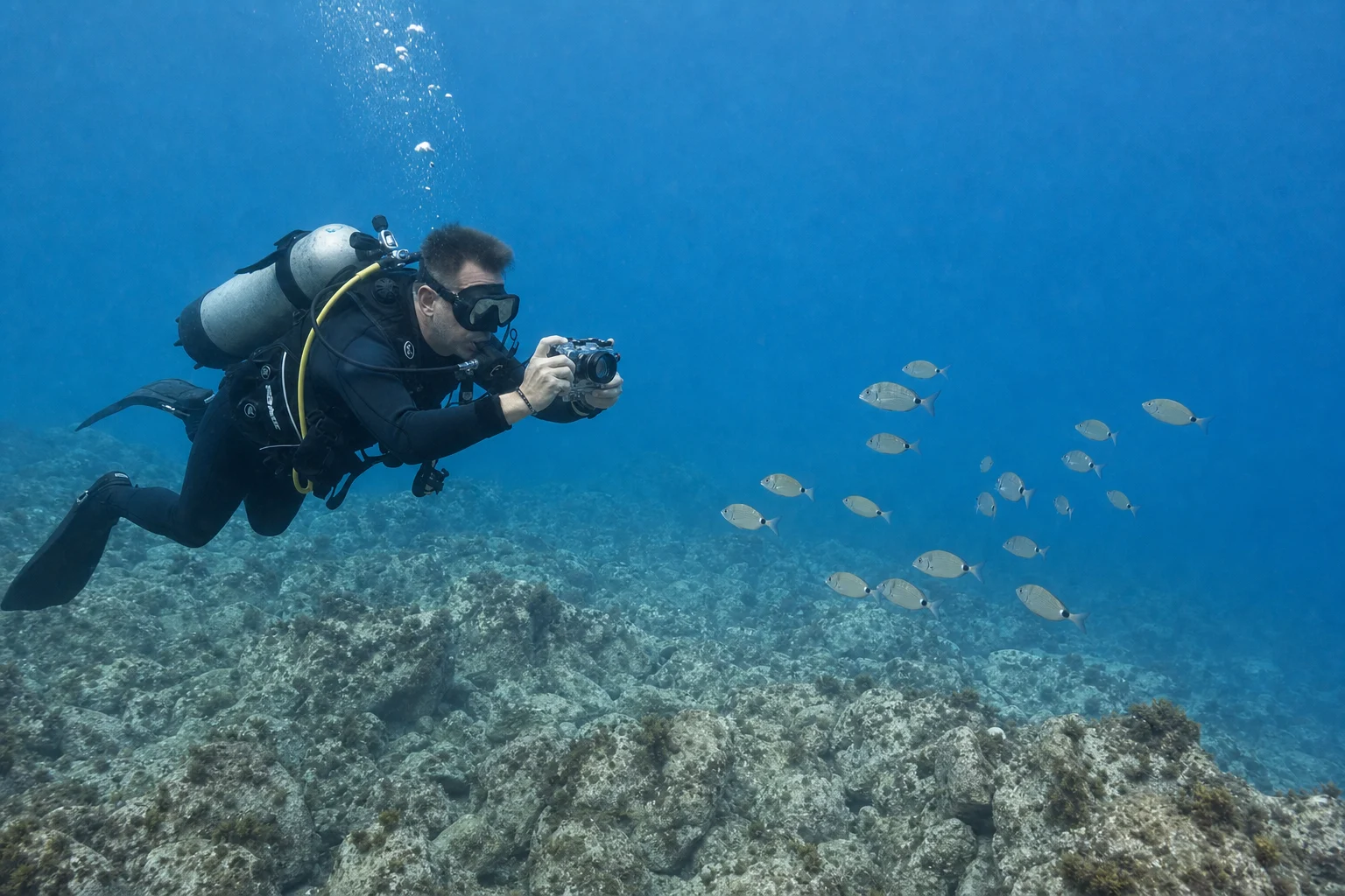 Diving Underwater Photographer